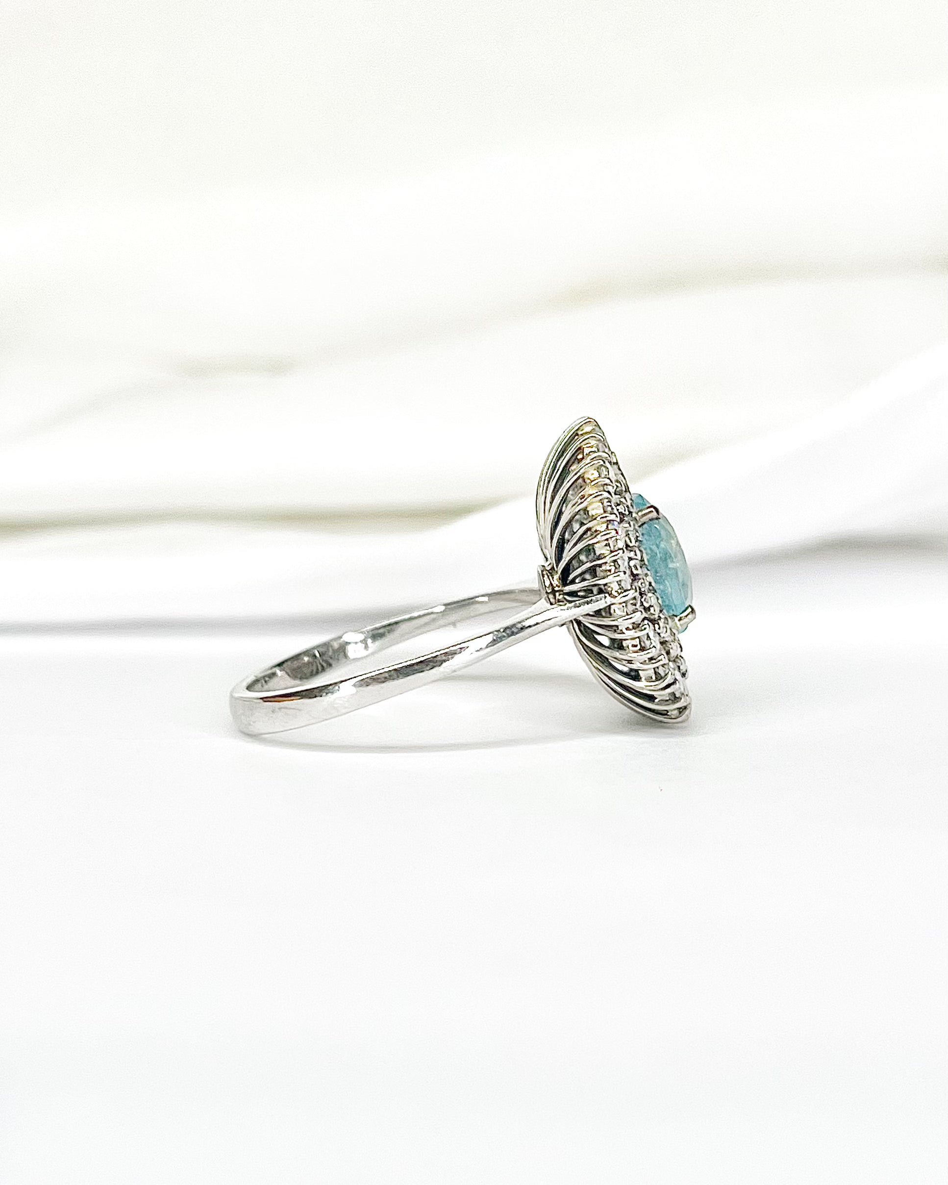 Marguerite Aquamarine 1.60 Carat &amp; Diamonds 0.96 Carat "Deva" Ring