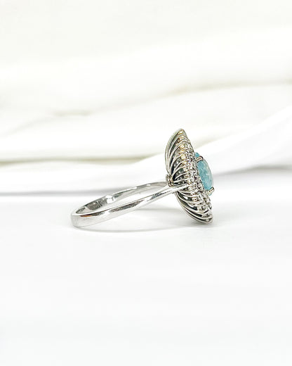 Marguerite Aquamarine 1.60 Carat &amp; Diamonds 0.96 Carat "Deva" Ring