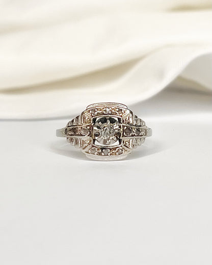 Anillo Art Déco con diamantes "Telma"