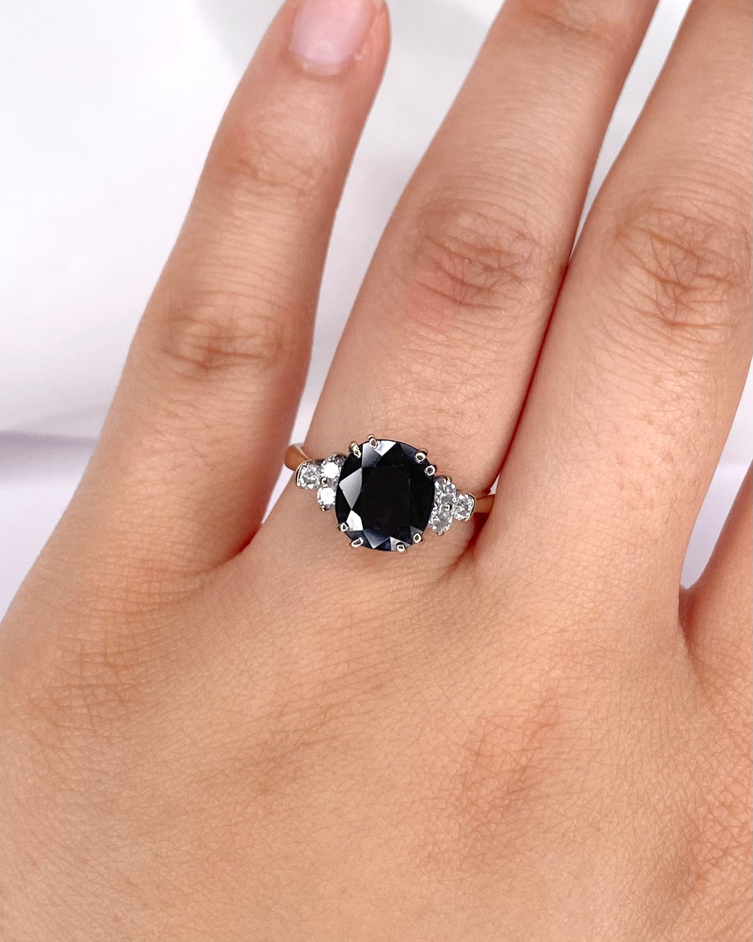 Bague trilogie saphir et diamants "Malory" - Lyon - Elliade Paris