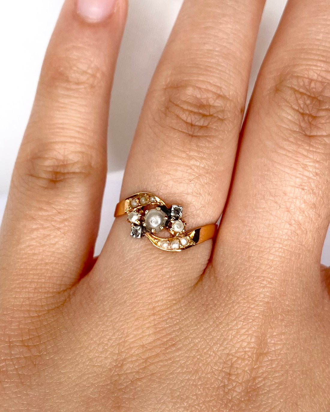 Bague perles et diamants "Liliana" - Lyon - Elliade Paris