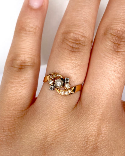 Bague perles et diamants "Liliana" - Lyon - Elliade Paris