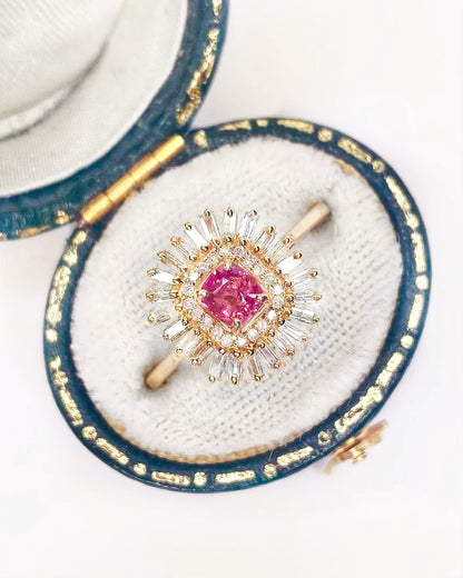 Bague Marguerite Spinelle &amp; Diamants "Anissa"