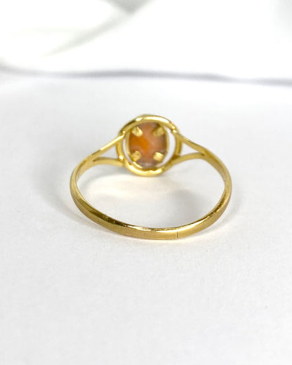 Bague Solitaire Corail "Flora"