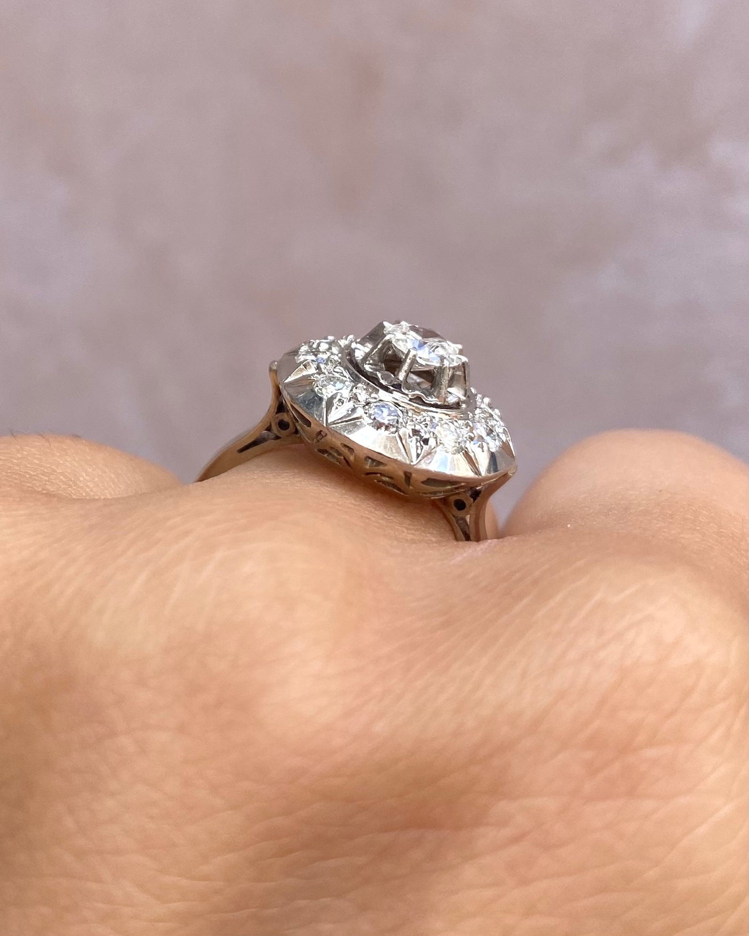 Anillo Art Déco Diamantes 0,82 quilates "Eveline"
