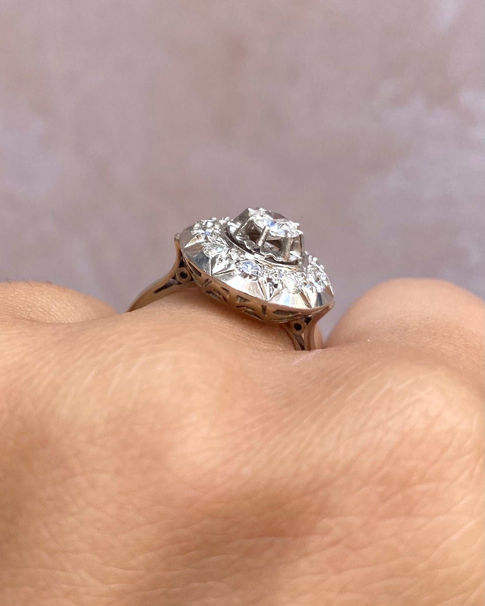 Anillo Art Déco Diamantes 0,82 quilates "Eveline"