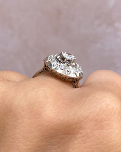 Anillo Art Déco Diamantes 0,82 quilates "Eveline"