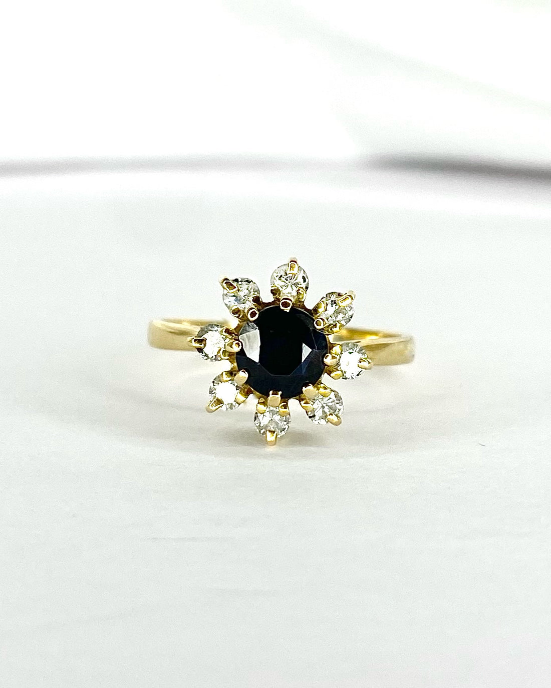 Bague Marguerite Saphir 1 carat &amp; Diamants 0.32 carat "Dorine"