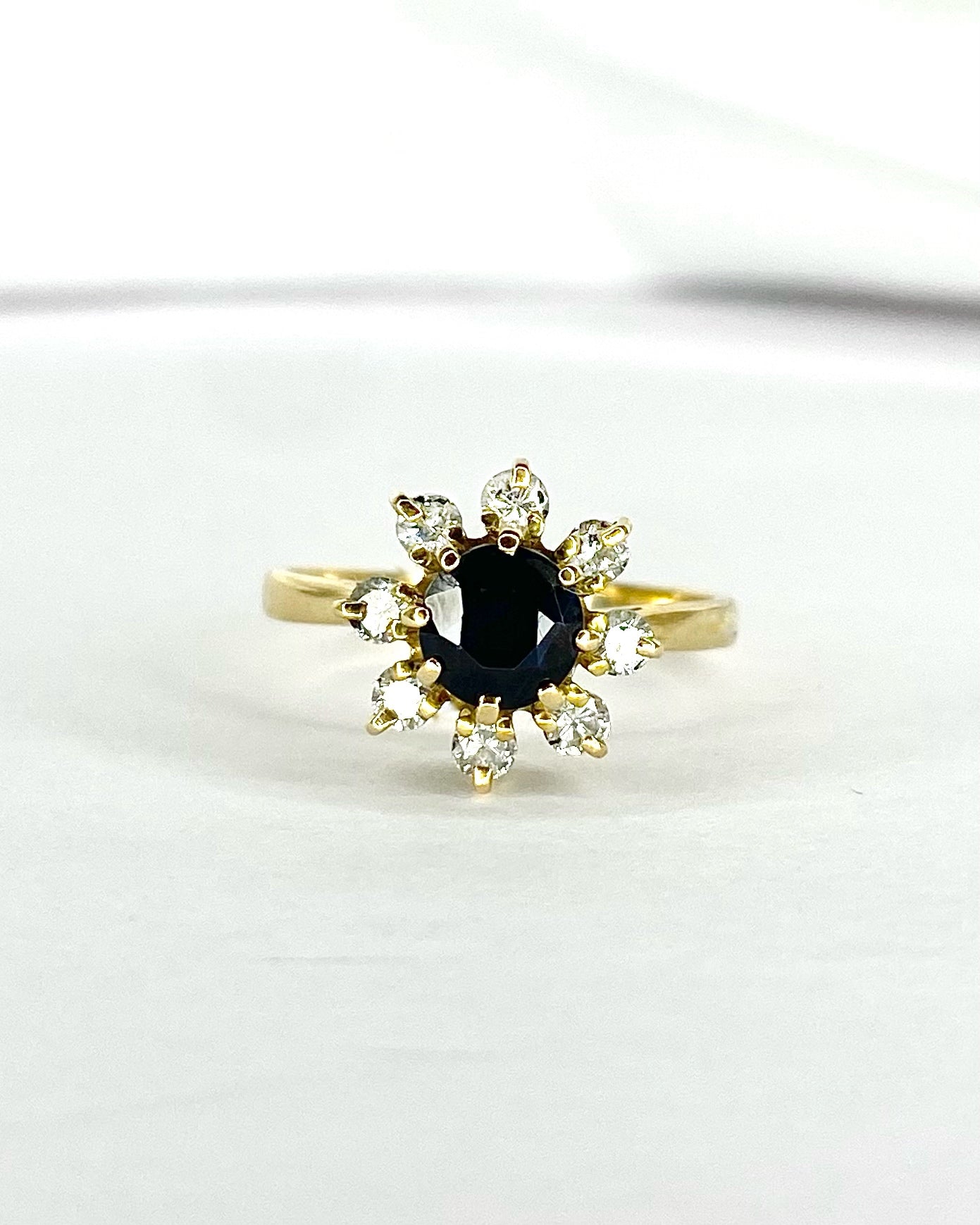Bague Marguerite Saphir 1 carat &amp; Diamants 0.32 carat "Dorine"