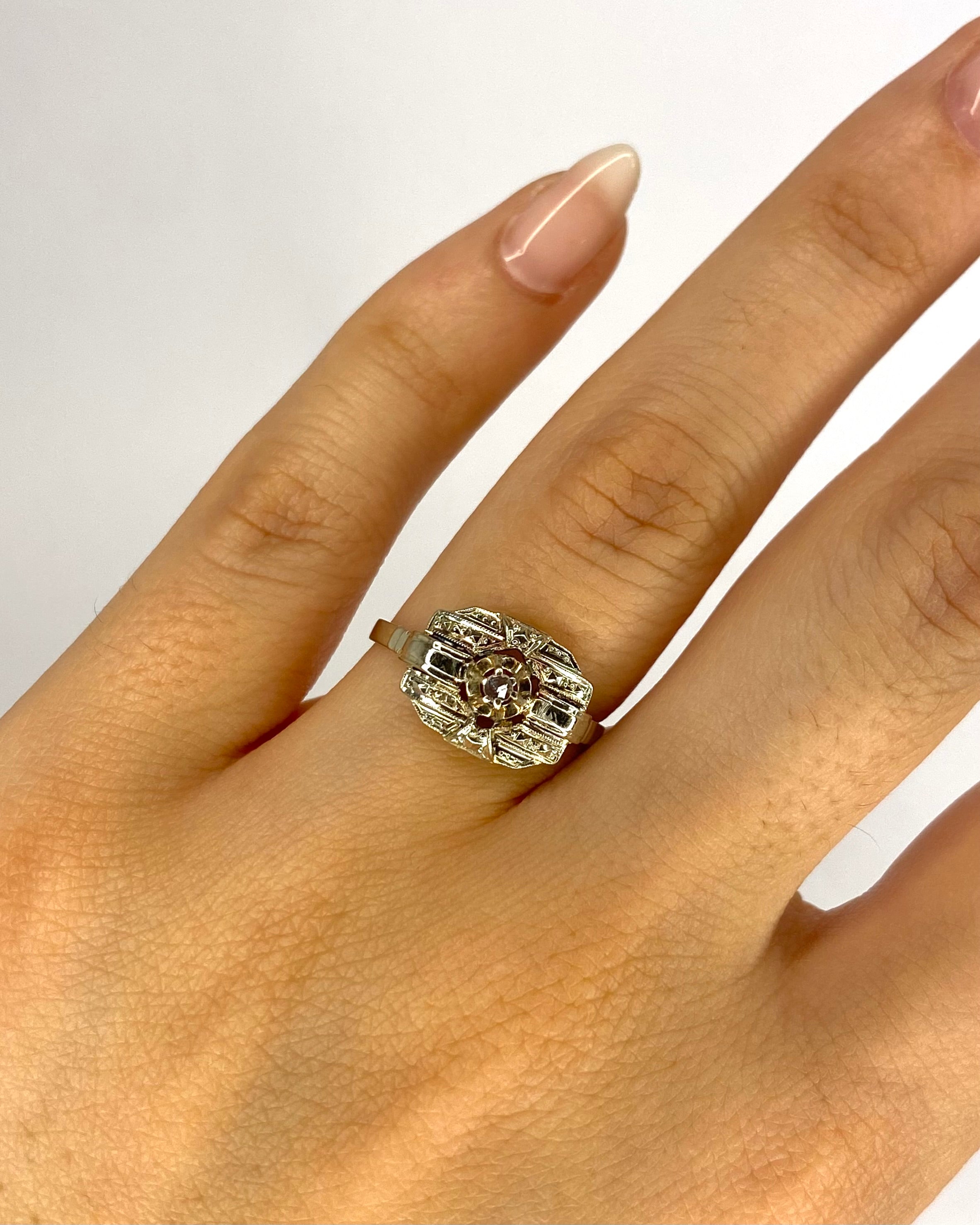 Bague Art-Déco Diamant "Virginie" - Elliade Paris
