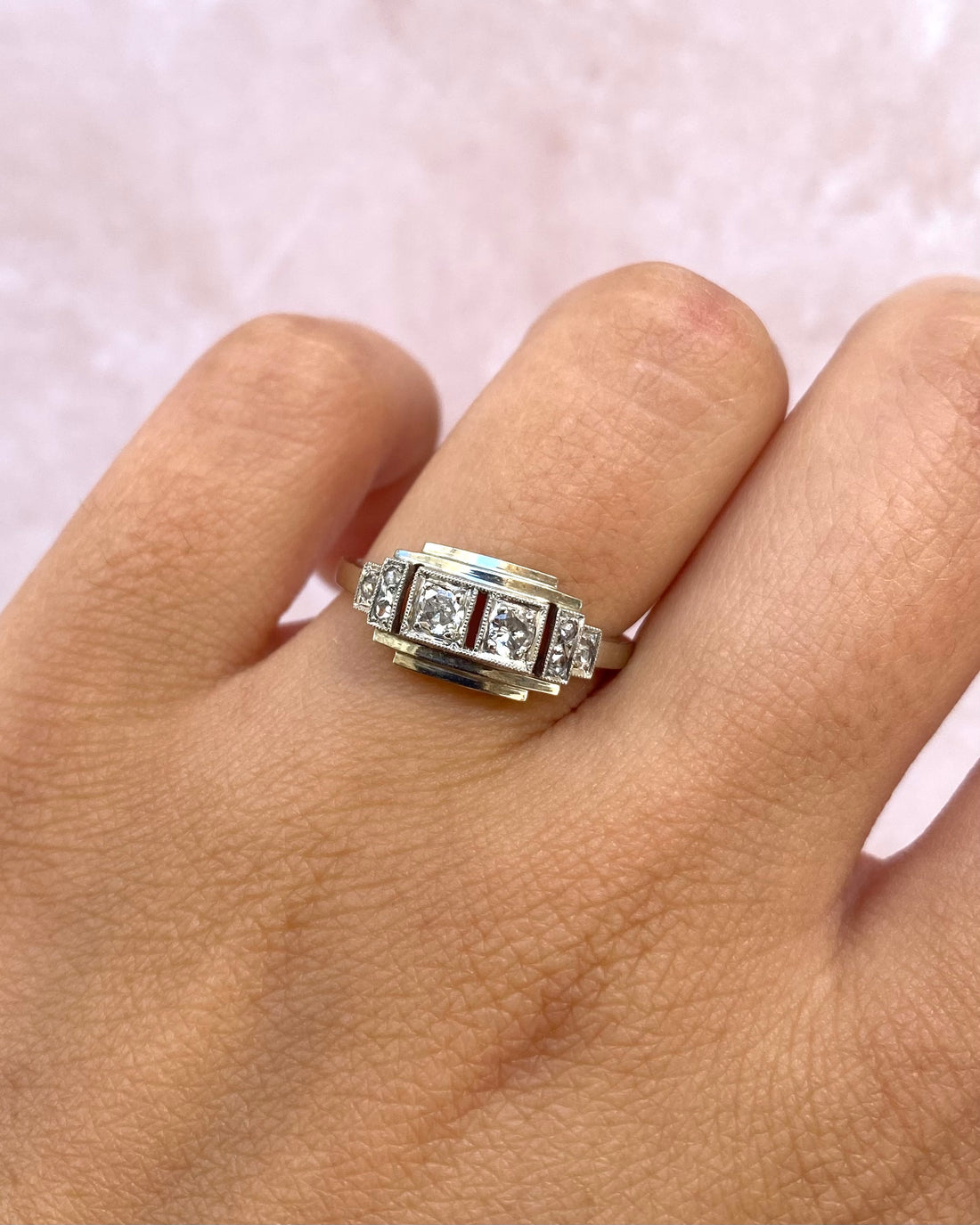 Bague Art-Déco Diamants 0.23 carat "Angelina"