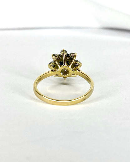 Bague Marguerite Saphir 1 carat &amp; Diamants 0.32 carat "Dorine"