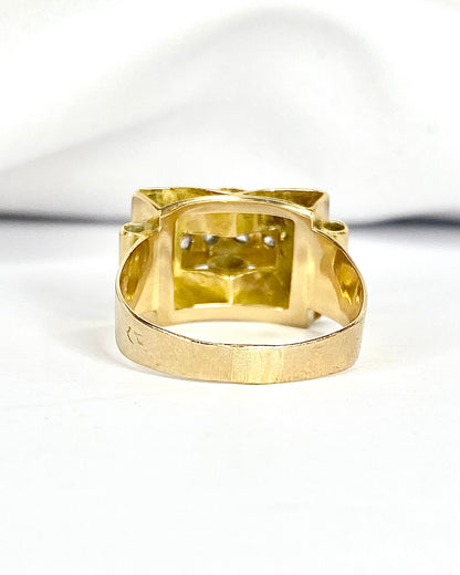 Anillo Tank Diamantes y Oro 4.63g "Danaë"