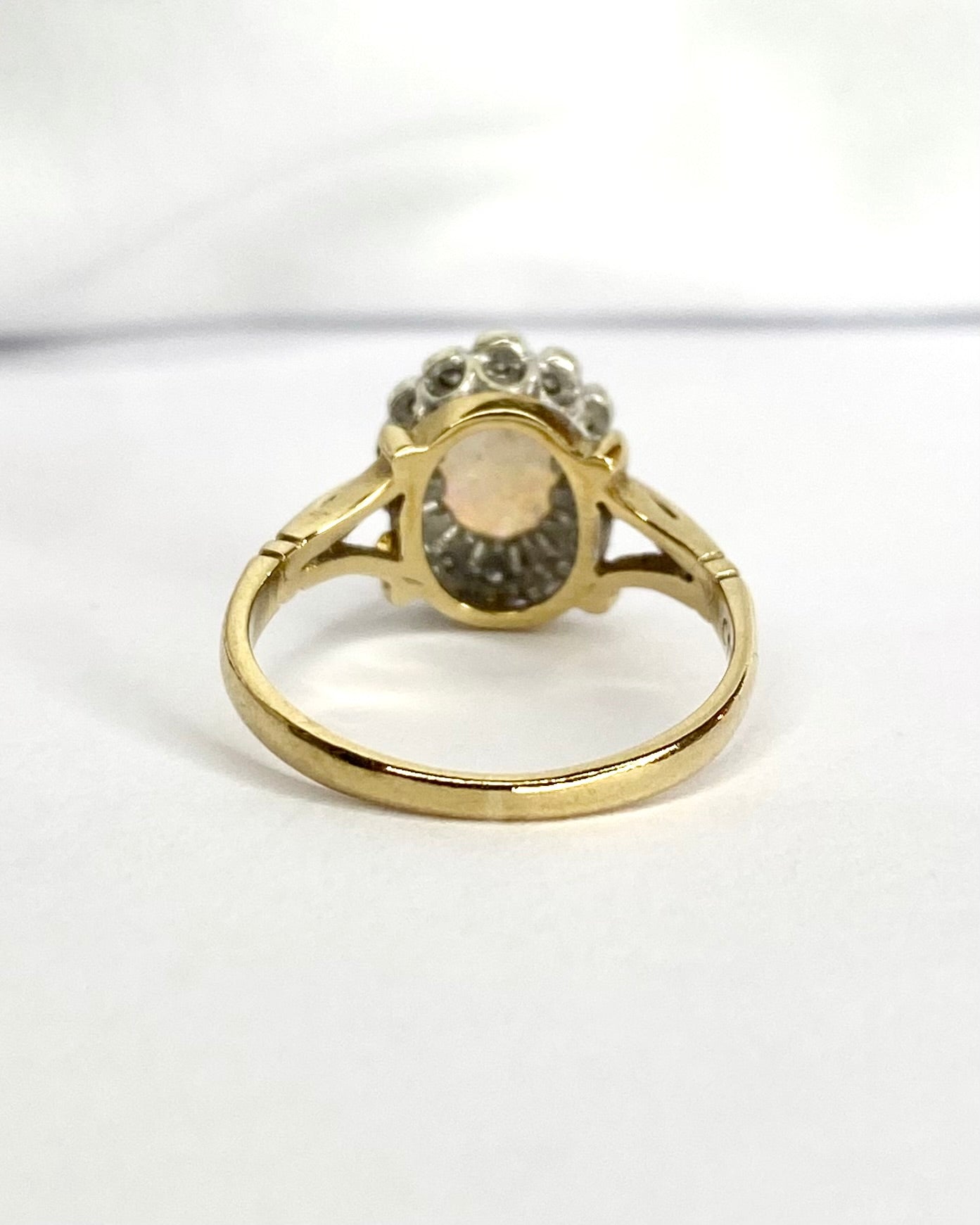 Bague Marguerite Opale &amp; Diamants "Pauline" - Elliade Paris