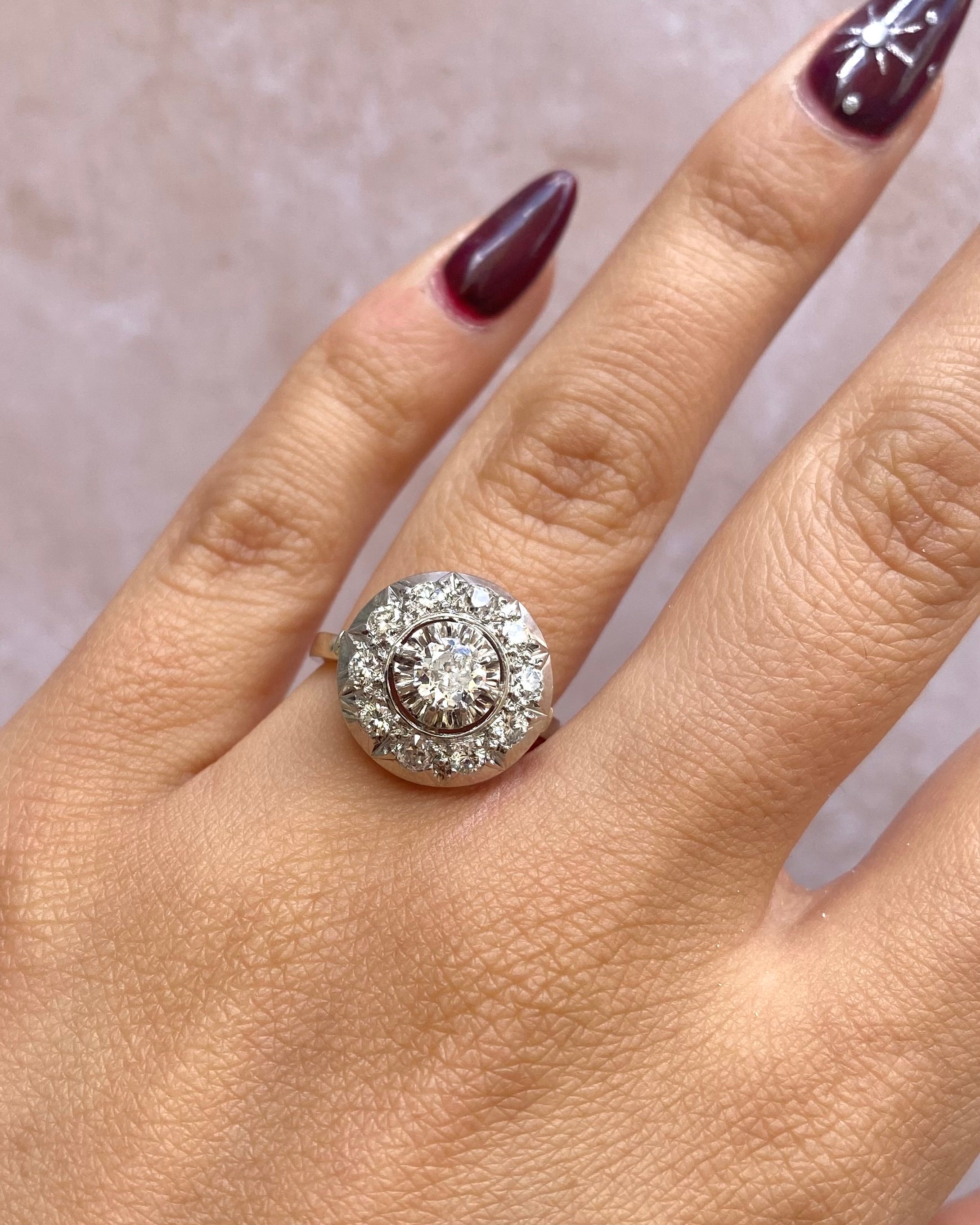 Anillo Art Déco Diamantes 0,82 quilates "Eveline"
