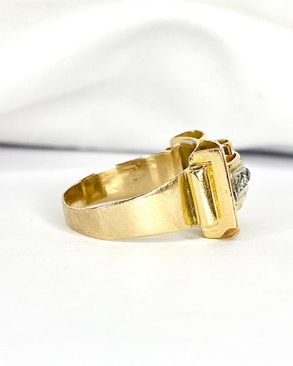 Anillo Tank Diamantes y Oro 4.63g "Danaë"