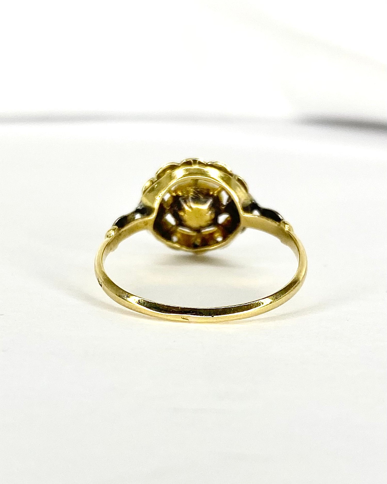 Art Nouveau Pearl &amp; Diamond Ring "Blanche"