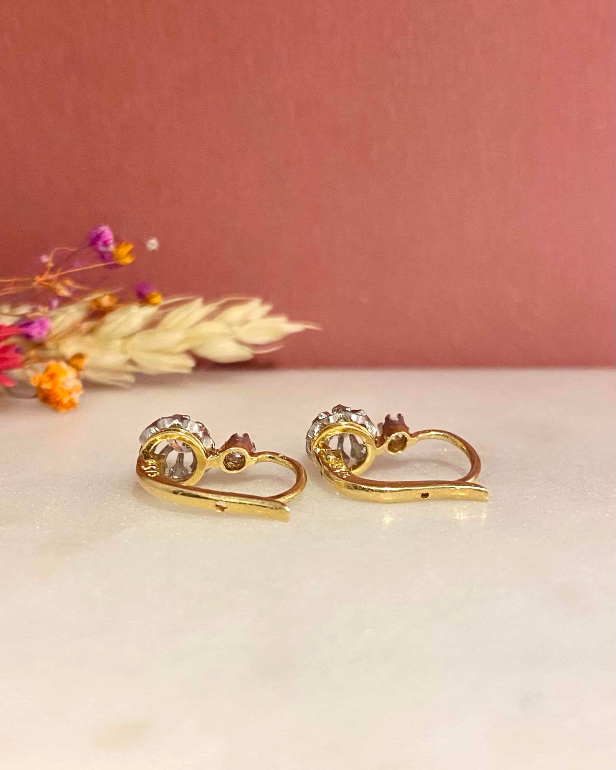 Dormeuses Vintage Diamants &quot;Danaé&quot; - Elliade Paris