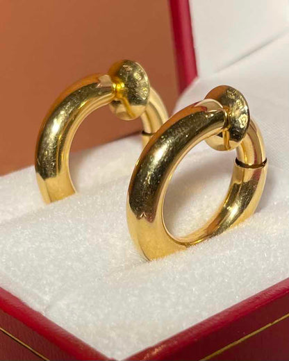 Vintage Gold Hoop Earrings "Martine"