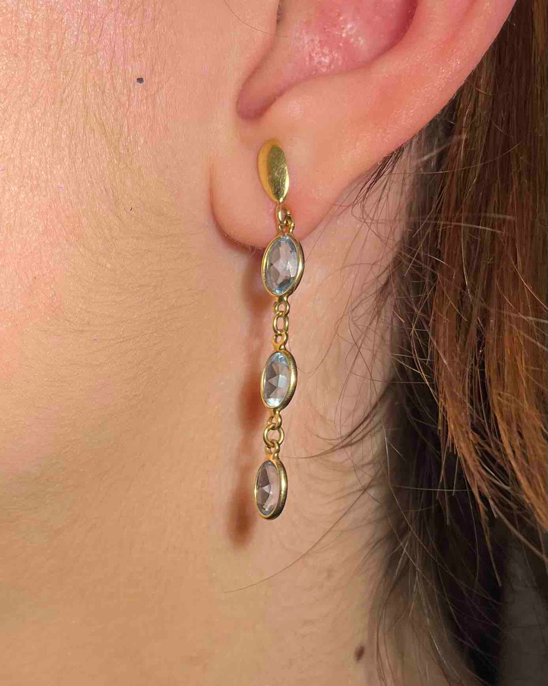 Boucles pendantes Topaze "Jordy"