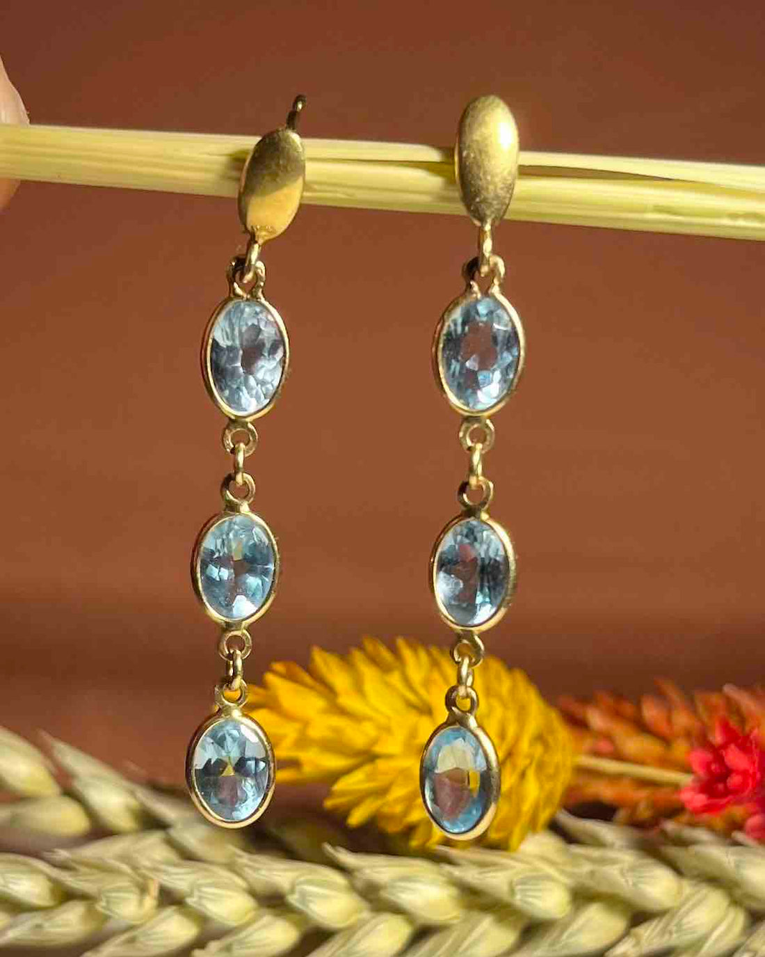 Boucles pendantes Topaze &quot;Jordy&quot;
