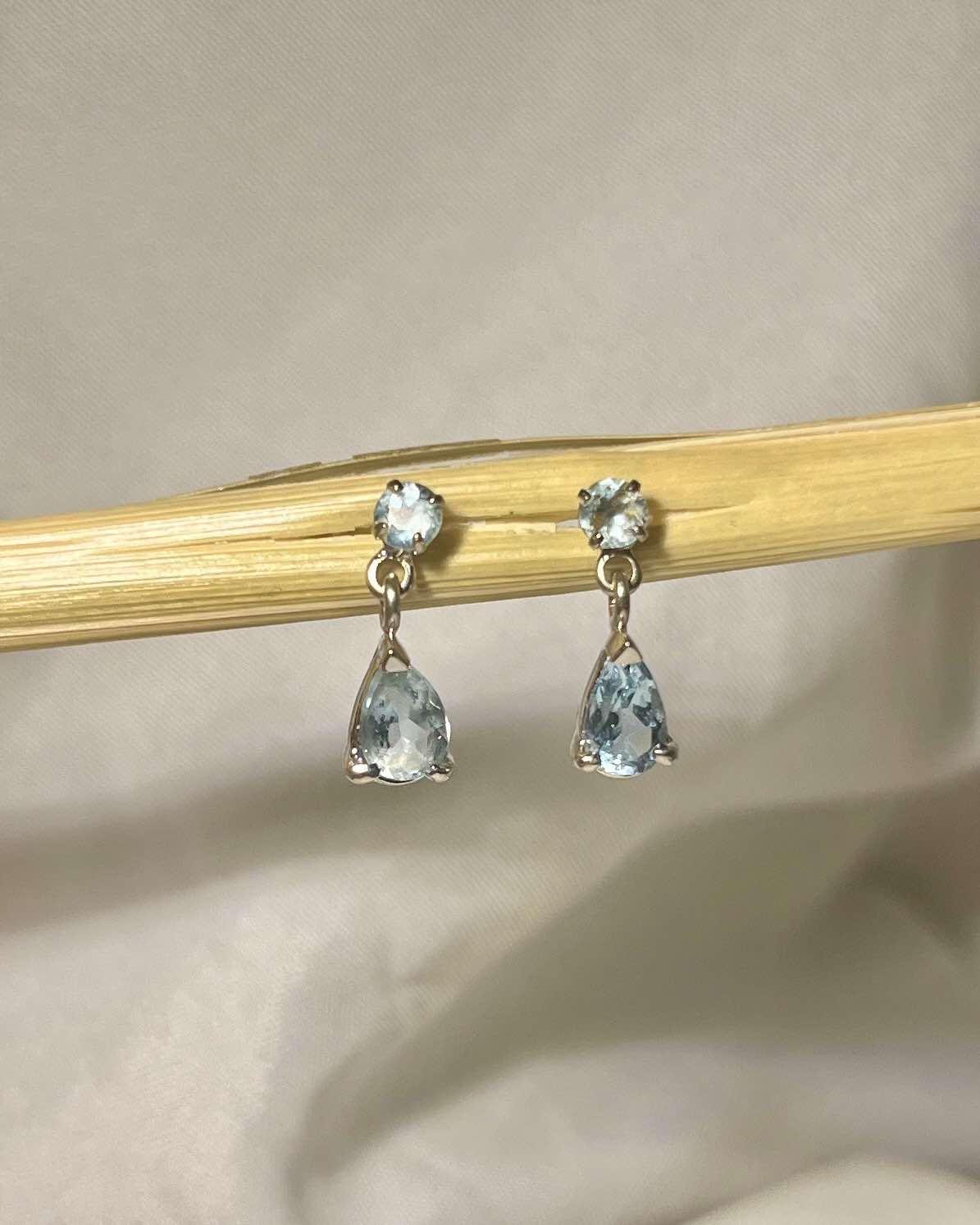 Boucles Aigue - Marine "Ornella" - Elliade Paris