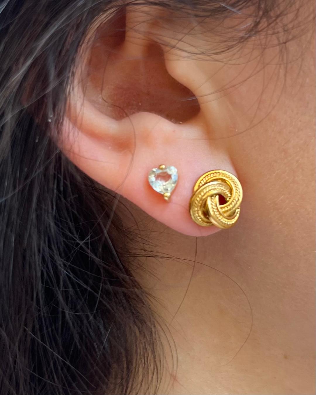 Boucles Aigue Marines Coeur 0.50 carat &quot;Nina&quot; - Elliade Paris