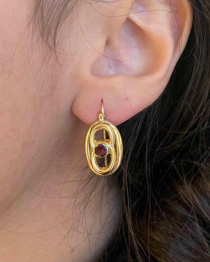 Dormeuses Vintage Grenats 0.60 carat "Karen" - Elliade Paris