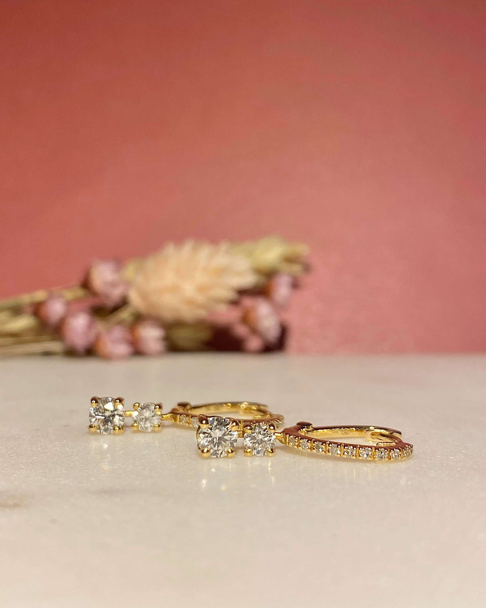 Boucles Pendantes Diamants 0.61 carat "Delila" - Elliade Paris