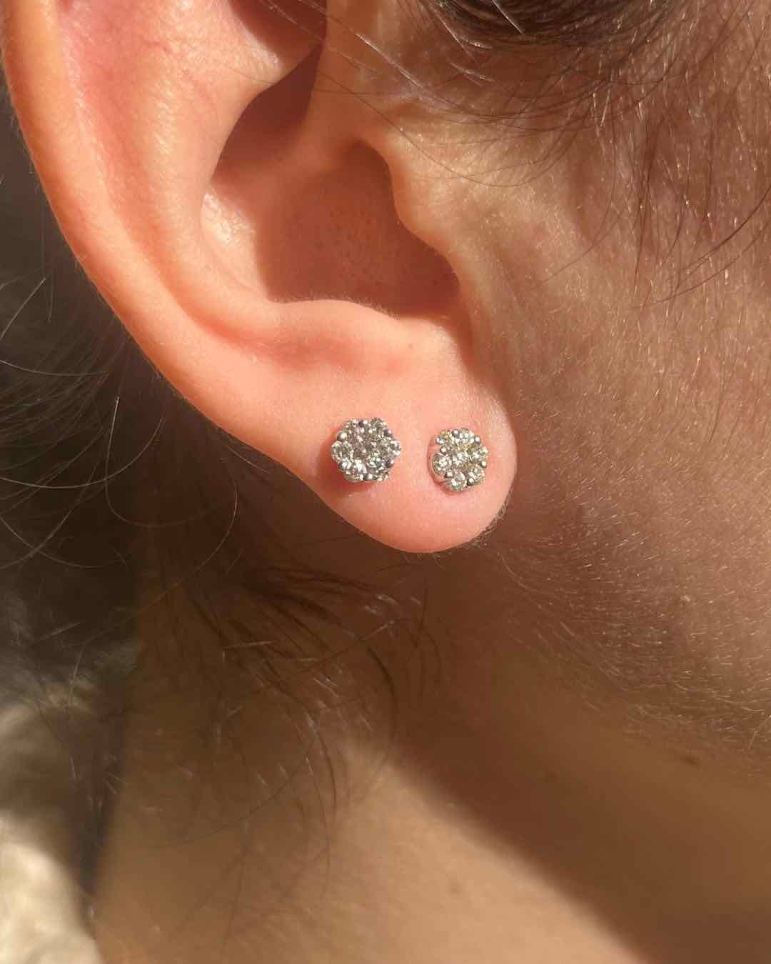 "Angel" diamond daisy earrings