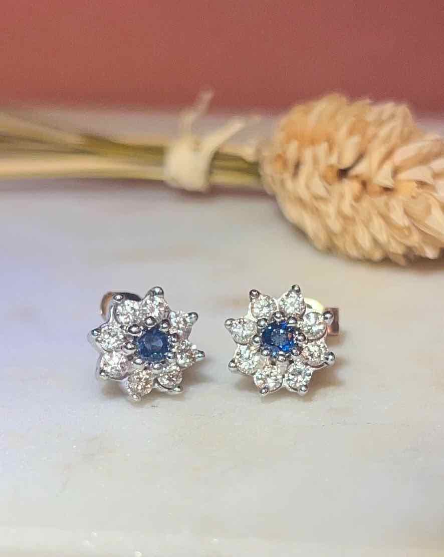 "Inna" Daisy Sapphire &amp;amp; Diamond Earrings