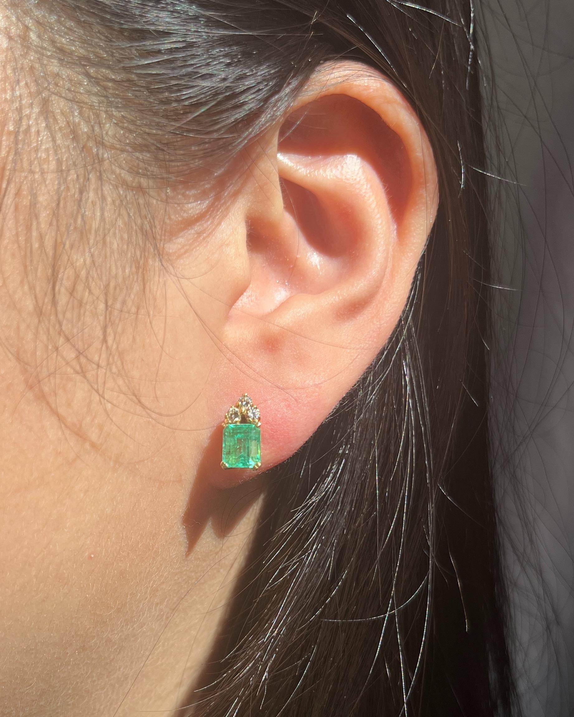 "Flora" emerald and diamond earrings