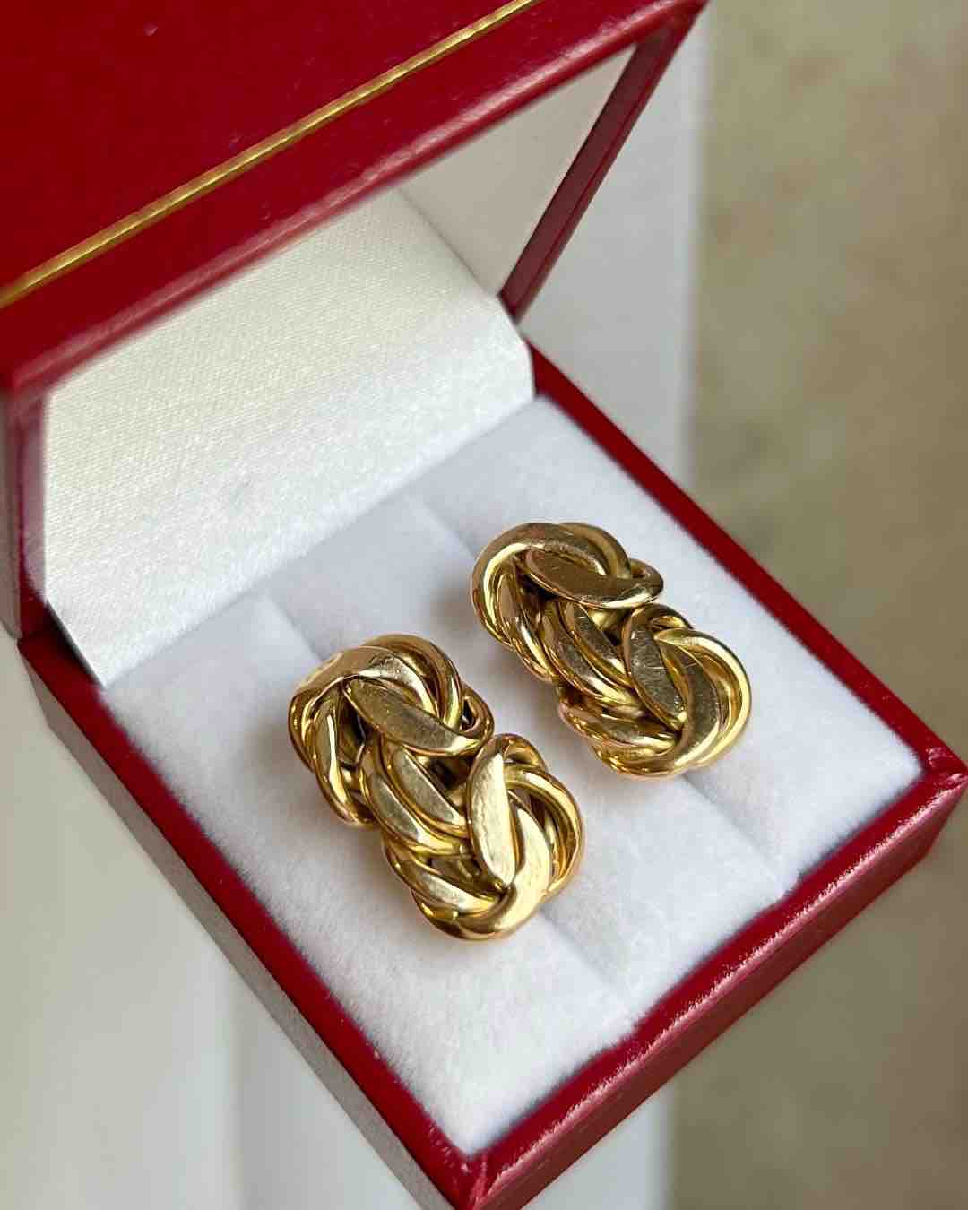 Boucles Vintage Torsadées or jaune 18 carats &quot;Hadleigh&quot;