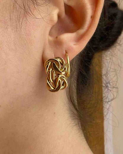 Boucles Vintage Torsadées or jaune 18 carats "Hadleigh"