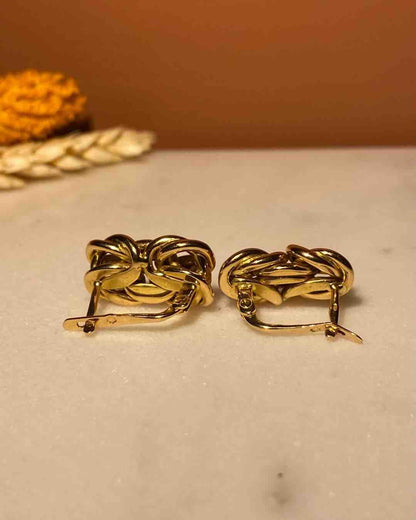 Boucles Vintage Torsadées or jaune 18 carats "Hadleigh"