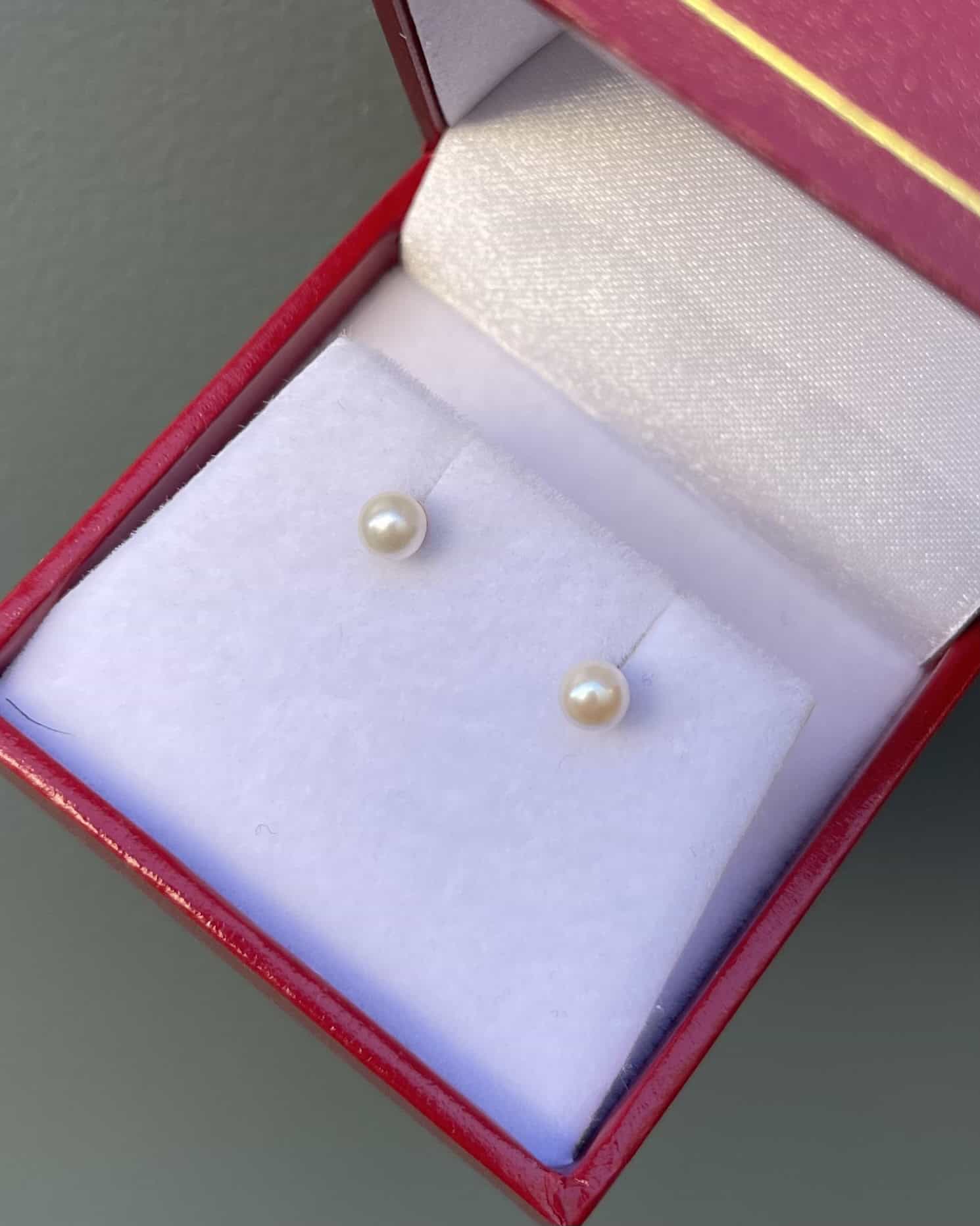 Pendientes de perla "Fauve"