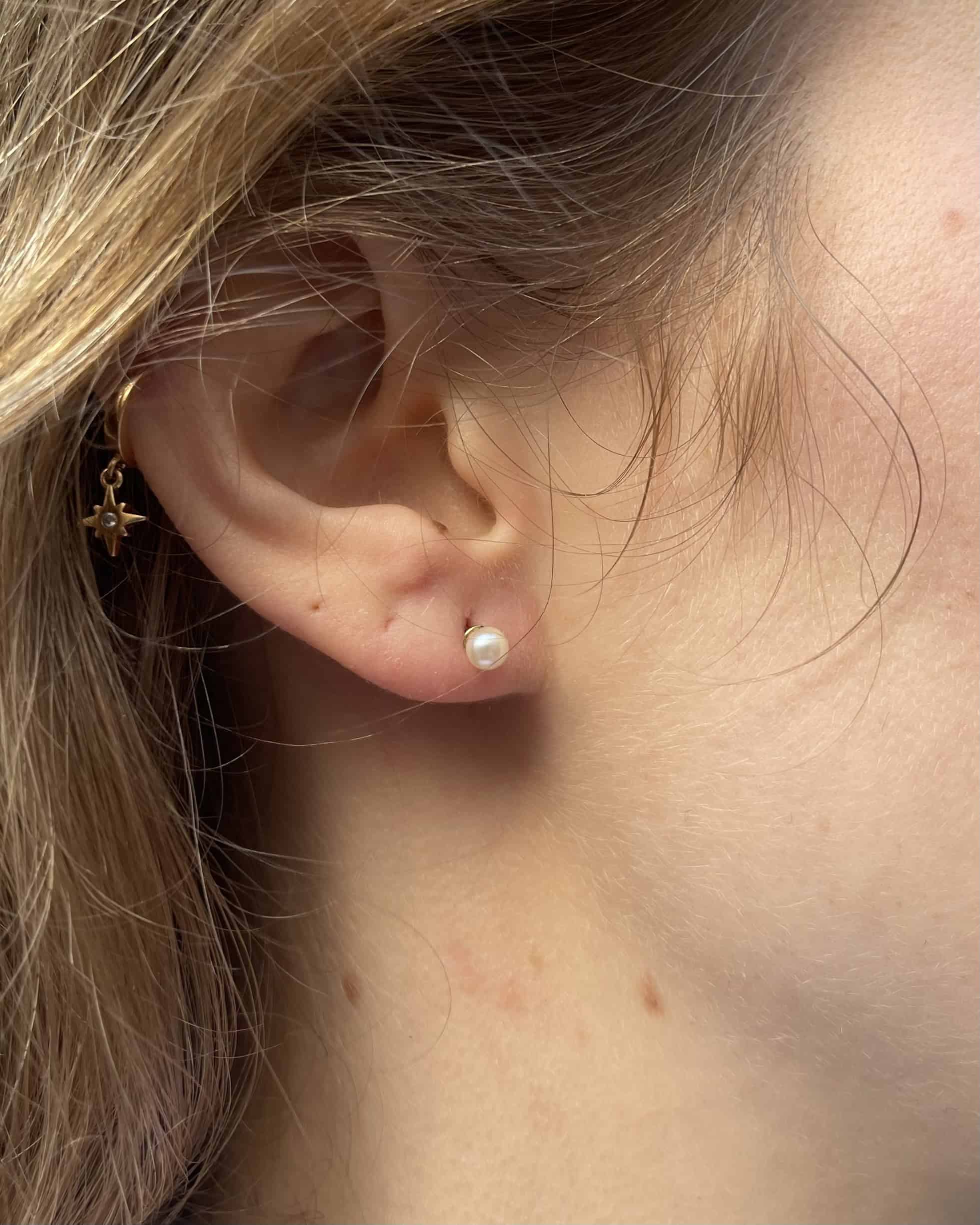 Pendientes de perla "Fauve"