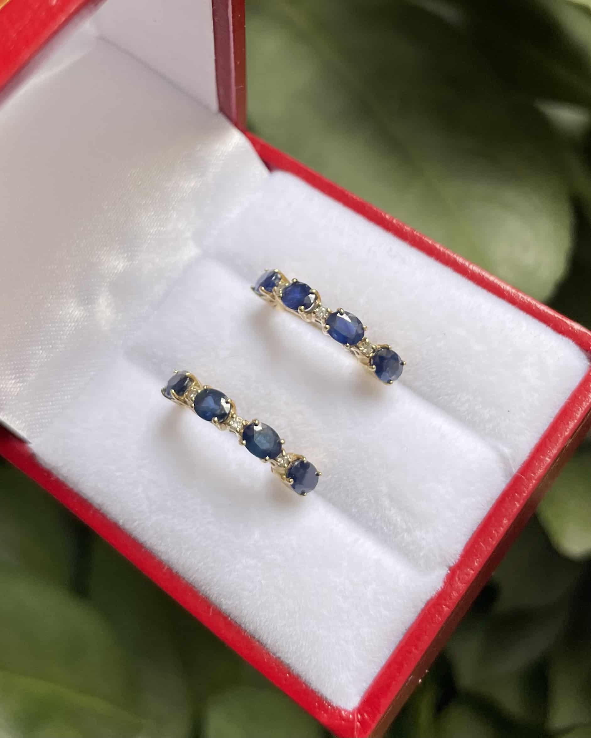 "Mencia" Sapphire &amp;amp; Diamond Earrings