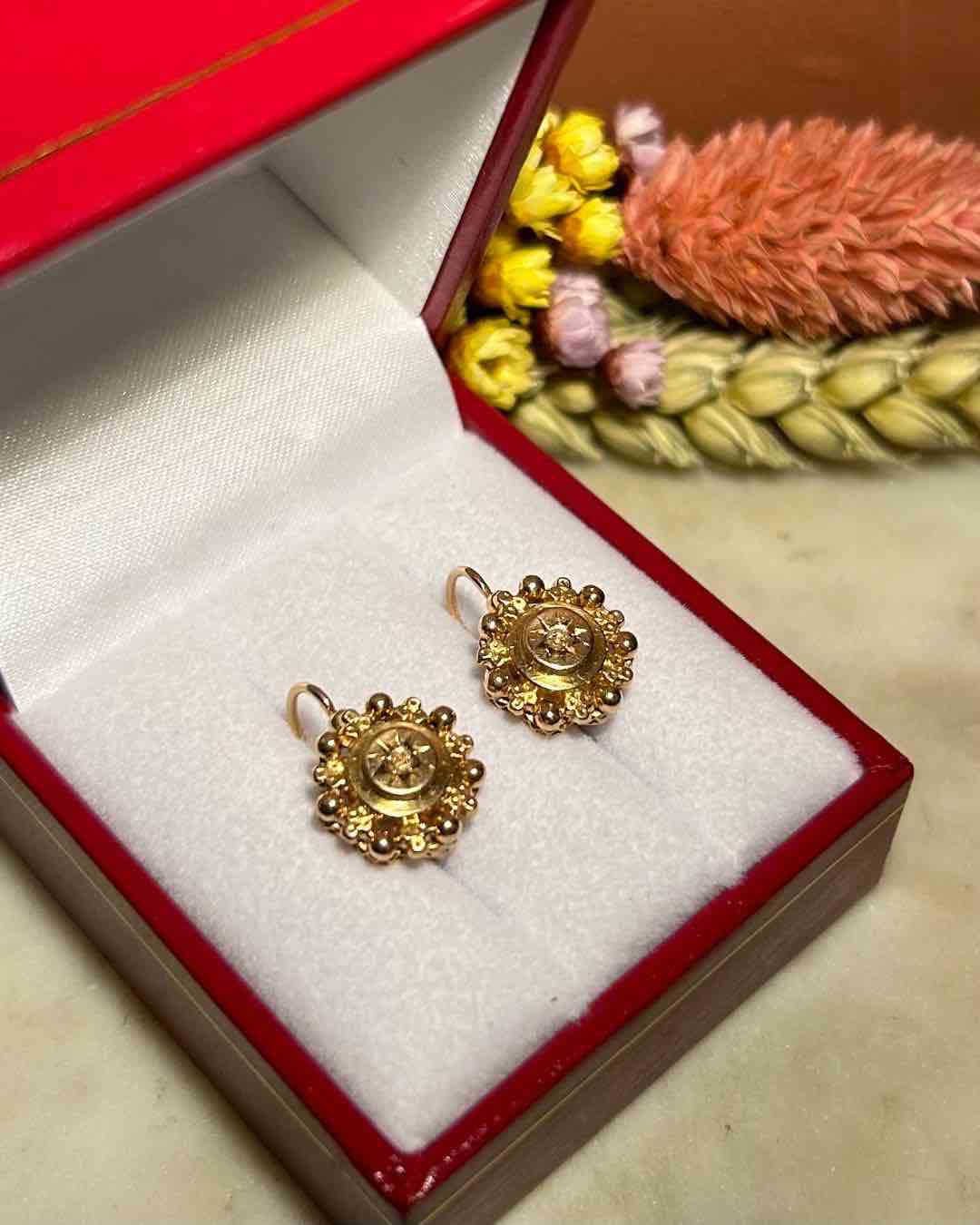 Dormeuses Vintage or cuivré 18 carats &quot;Méliana&quot;