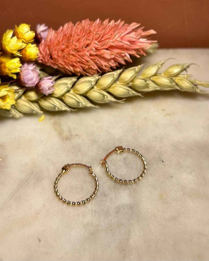 Mini Créoles torsadées vintage en Or 18 carats "Camille"
