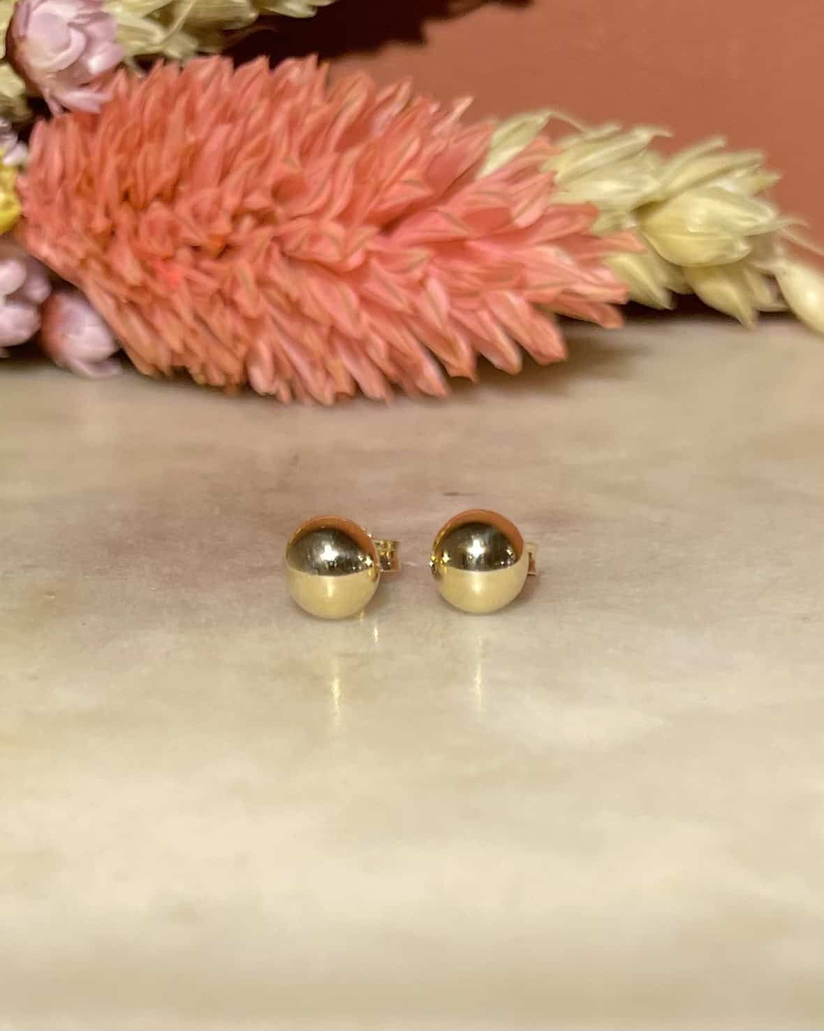Pendientes de perla dorada "Araly"