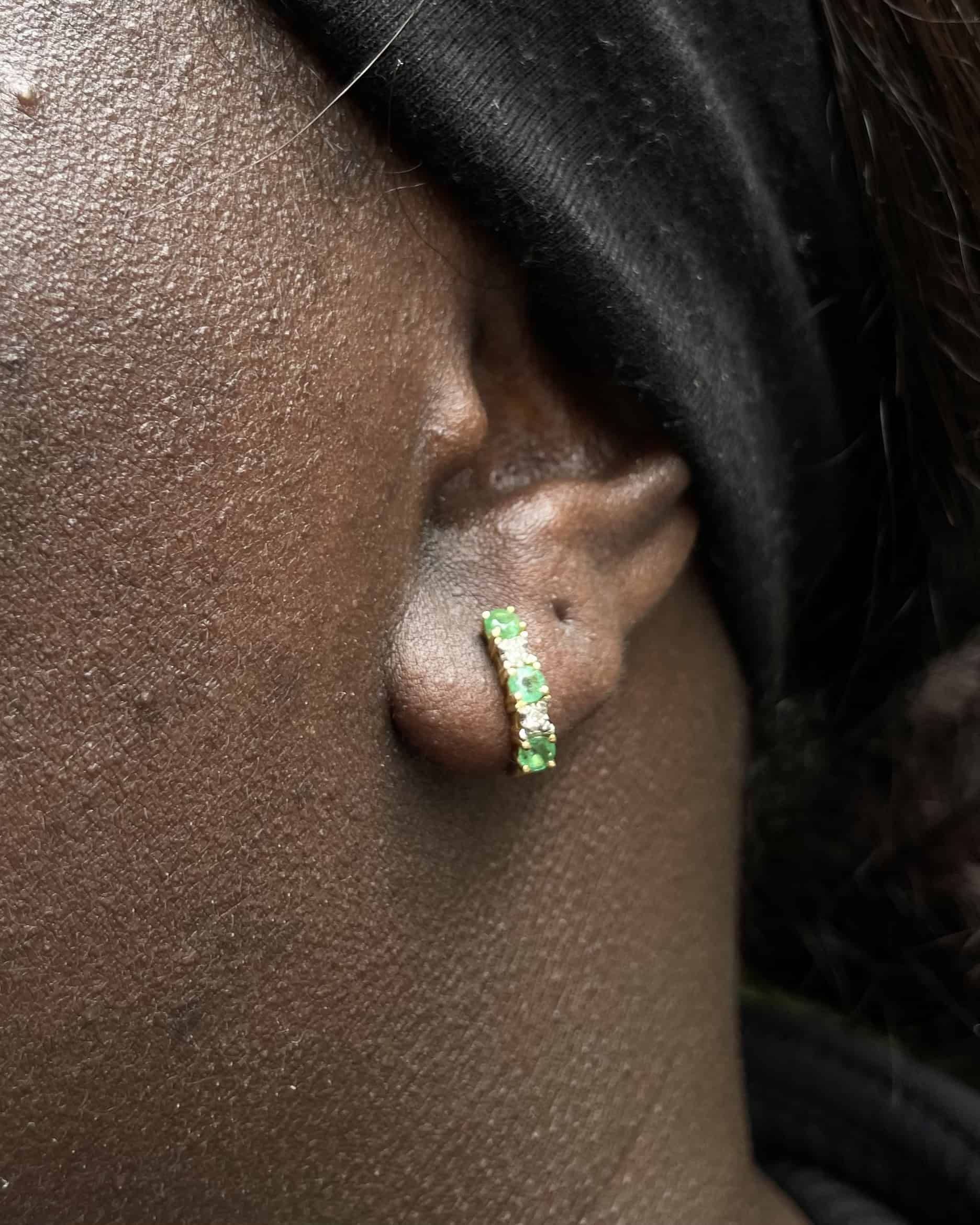 "Joëlle" Emerald &amp;amp; Diamond River Earrings