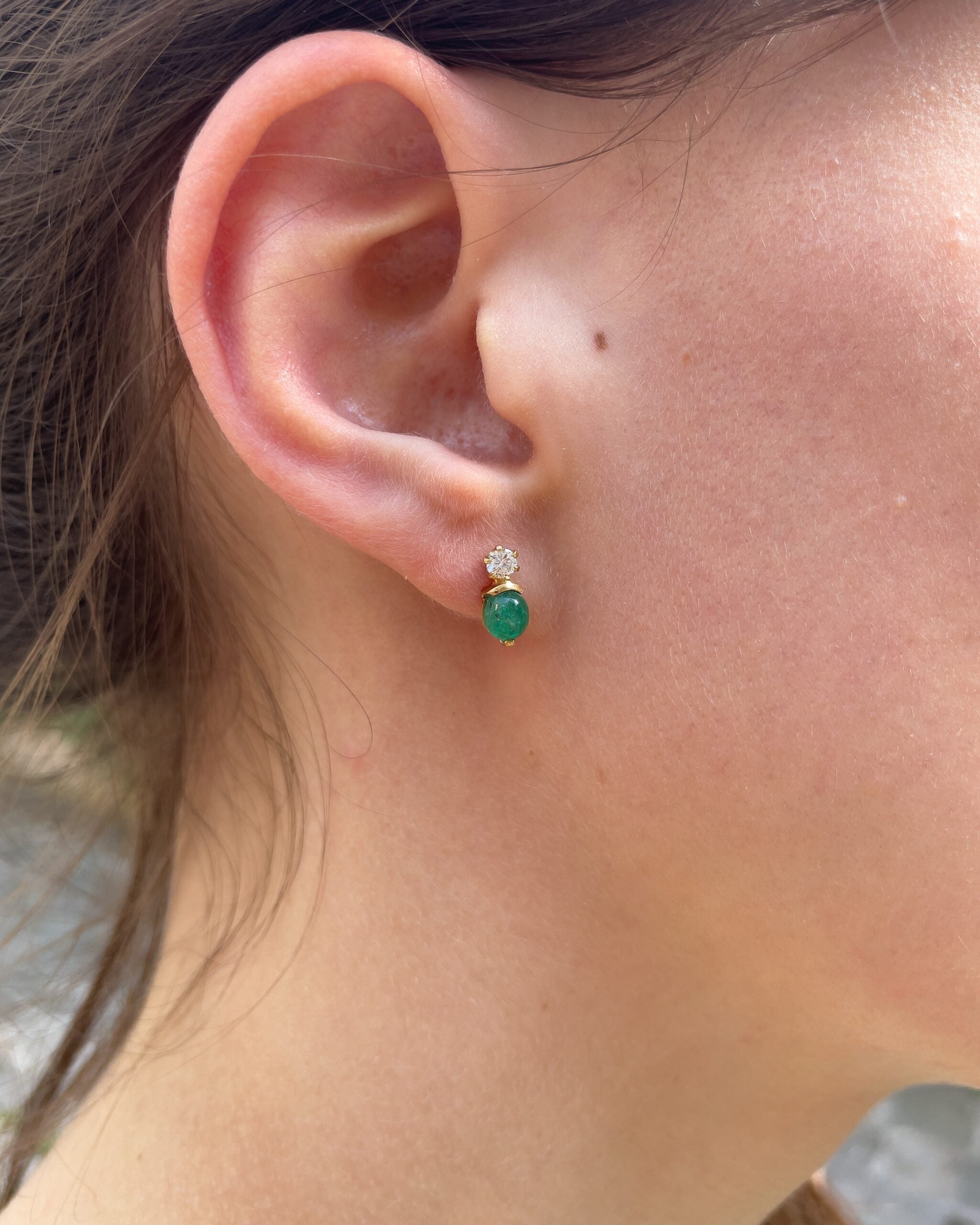 "Kenny" Emerald and Diamond Earrings