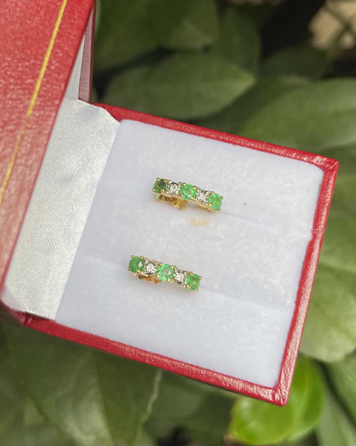 "Joëlle" Emerald &amp;amp; Diamond River Earrings