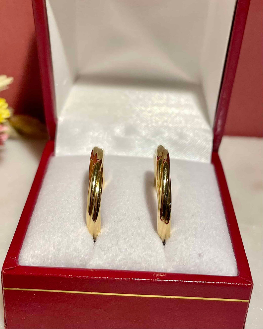 Vintage "Aelys" Gold Twisted Hoop Earrings