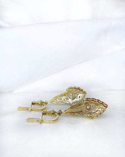 Boucles Pendantes 42 Diamants &quot;Soléan&quot; - Elliade Paris