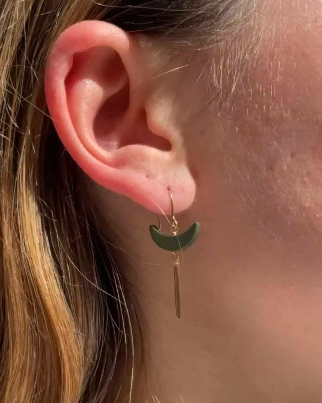 "Louna" Gold Moon Earrings