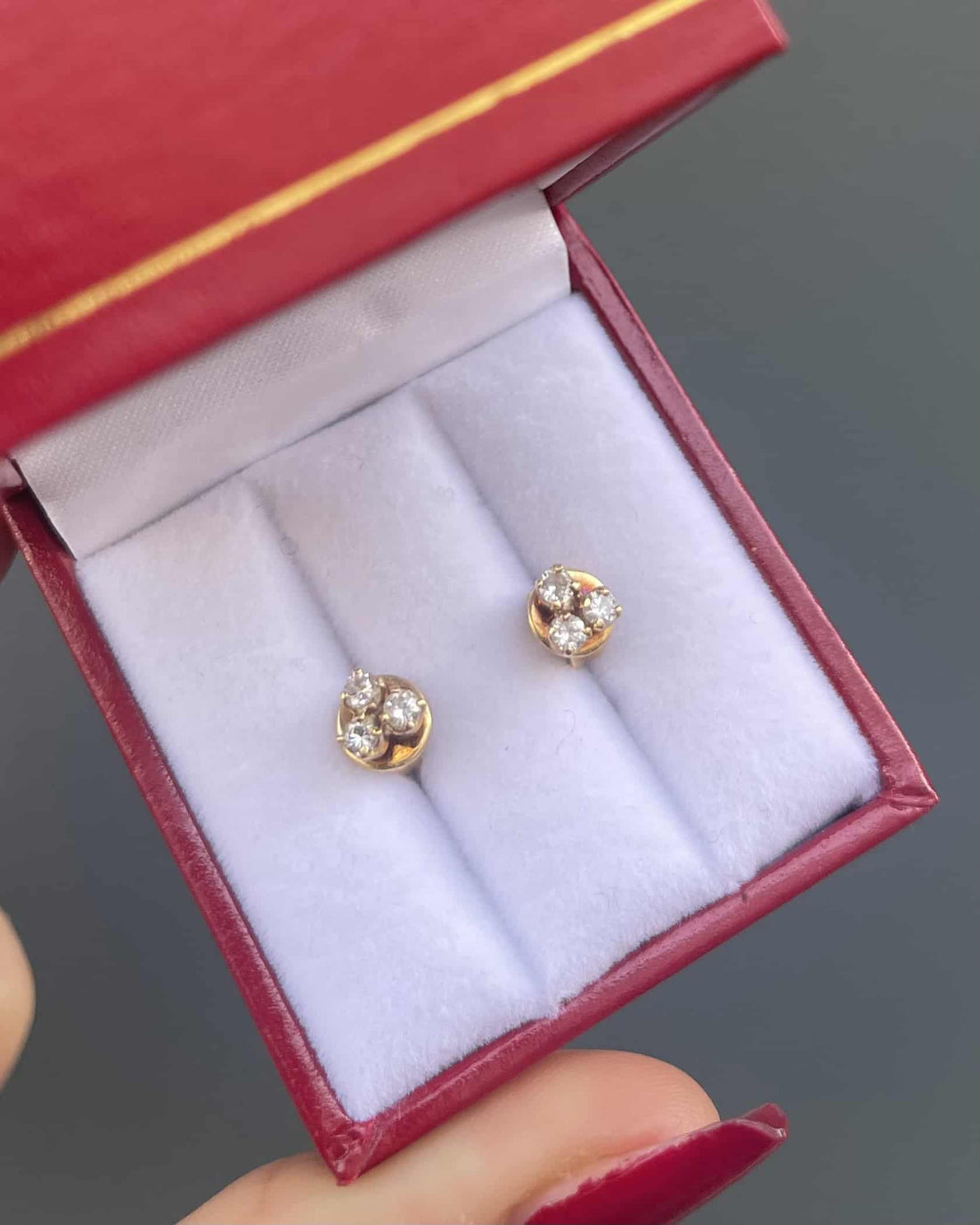 Puces Vintage 6 Diamants &quot;Valérie&quot;