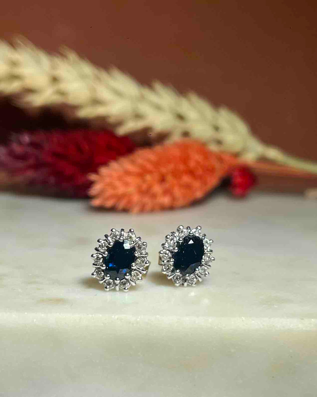 Boucles Marguerite Saphir &amp; Diamants &quot;Morphée&quot;