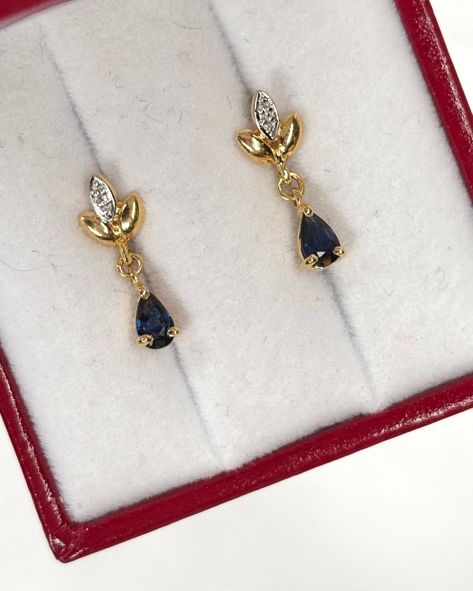 Boucles Saphir &amp; Diamants "Kaitlyn" - Elliade Paris